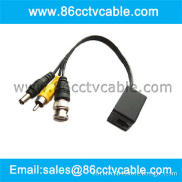 RJ-11E Cable to BNC MIC DC Adapter For Samsung CCTV System